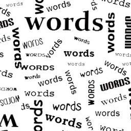 Pattern of the word "words" in various fonts and sizes on a white background.