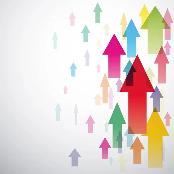 Colorful arrows pointing upward against a light background.