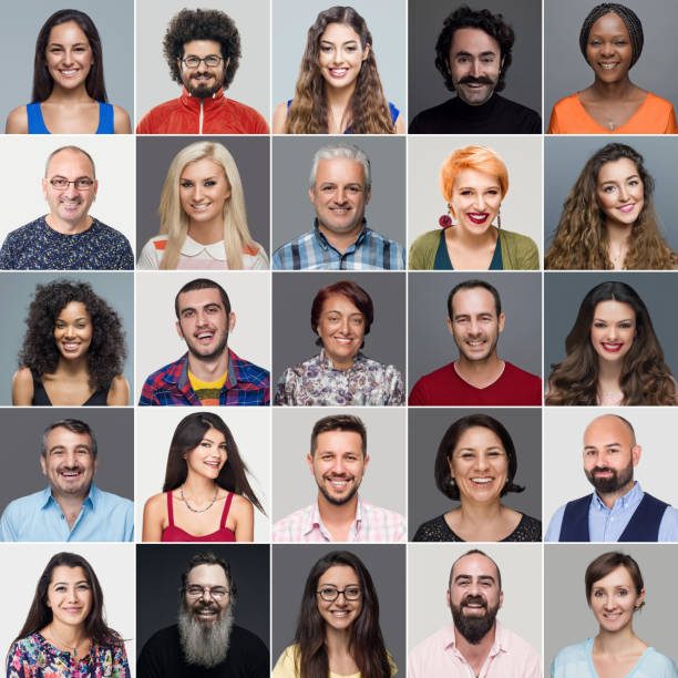 Collage of diverse individuals smiling, showcasing various ages and ethnicities.